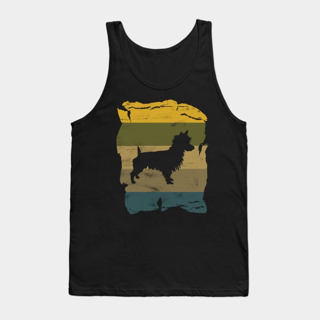 Australian Terrier Distressed Vintage Retro Silhouette Tank Top by DoggyStyles